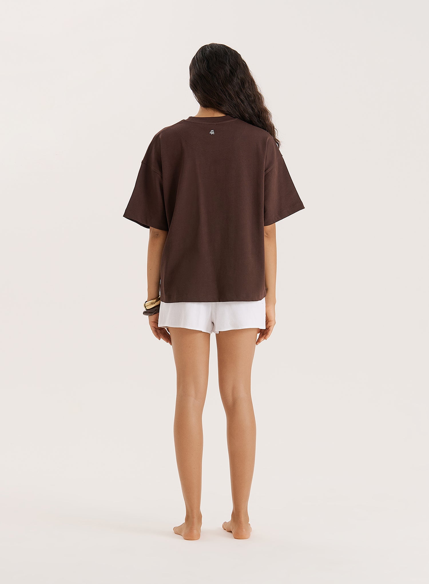 Brown Illustration Print Oversized T-Shirt